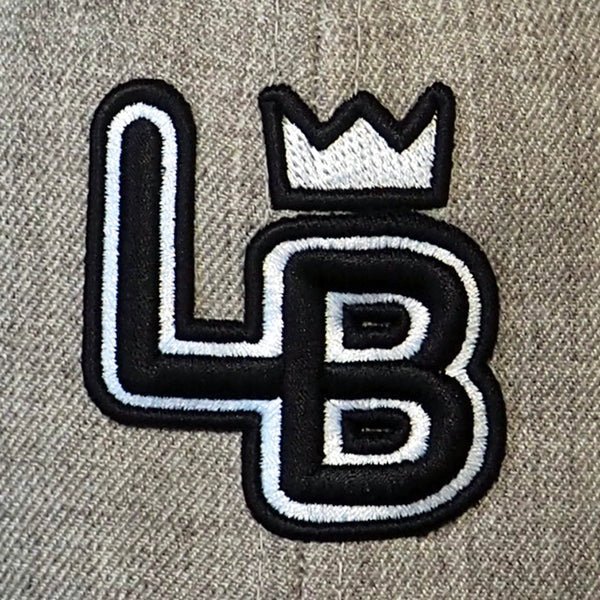 LB Royals Embroidered Snapback, Flat Visor, Gray/Black