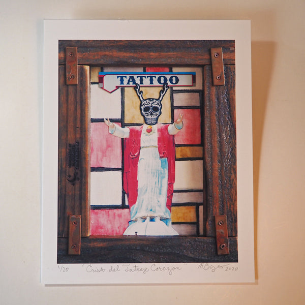 Cristo del Tatuaje Corazon - 8" x 10" signed print