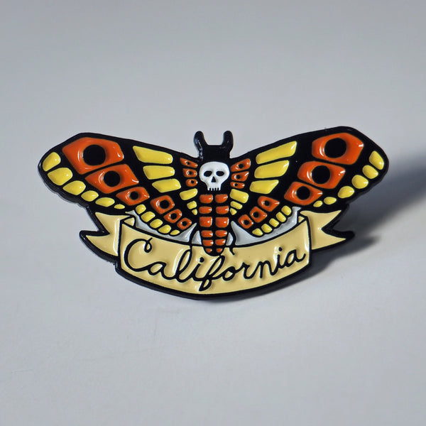 death moth enamel pin. California. Oilbeach.