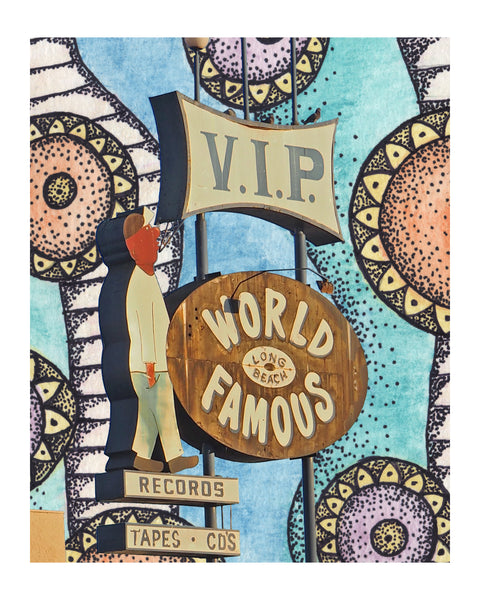 World Famous VIP Records - Long Beach, CA - 8"x10" signed print